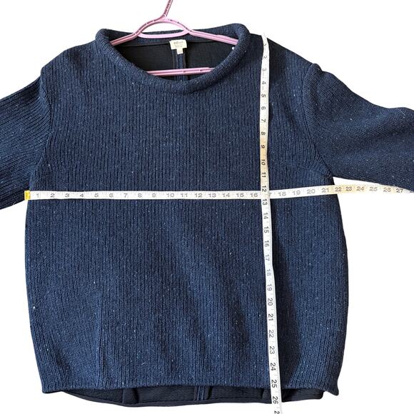 Aritzia Wilfred Italian Yarn Wool Blend Sweater NavyZip Back Med Dark Academia - Picture 3 of 9